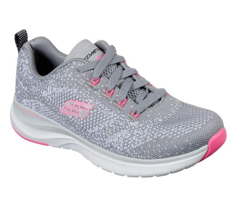 Skechers Ultra Groove - Womens Sneakers Grey/Pink [AU-EY9263]